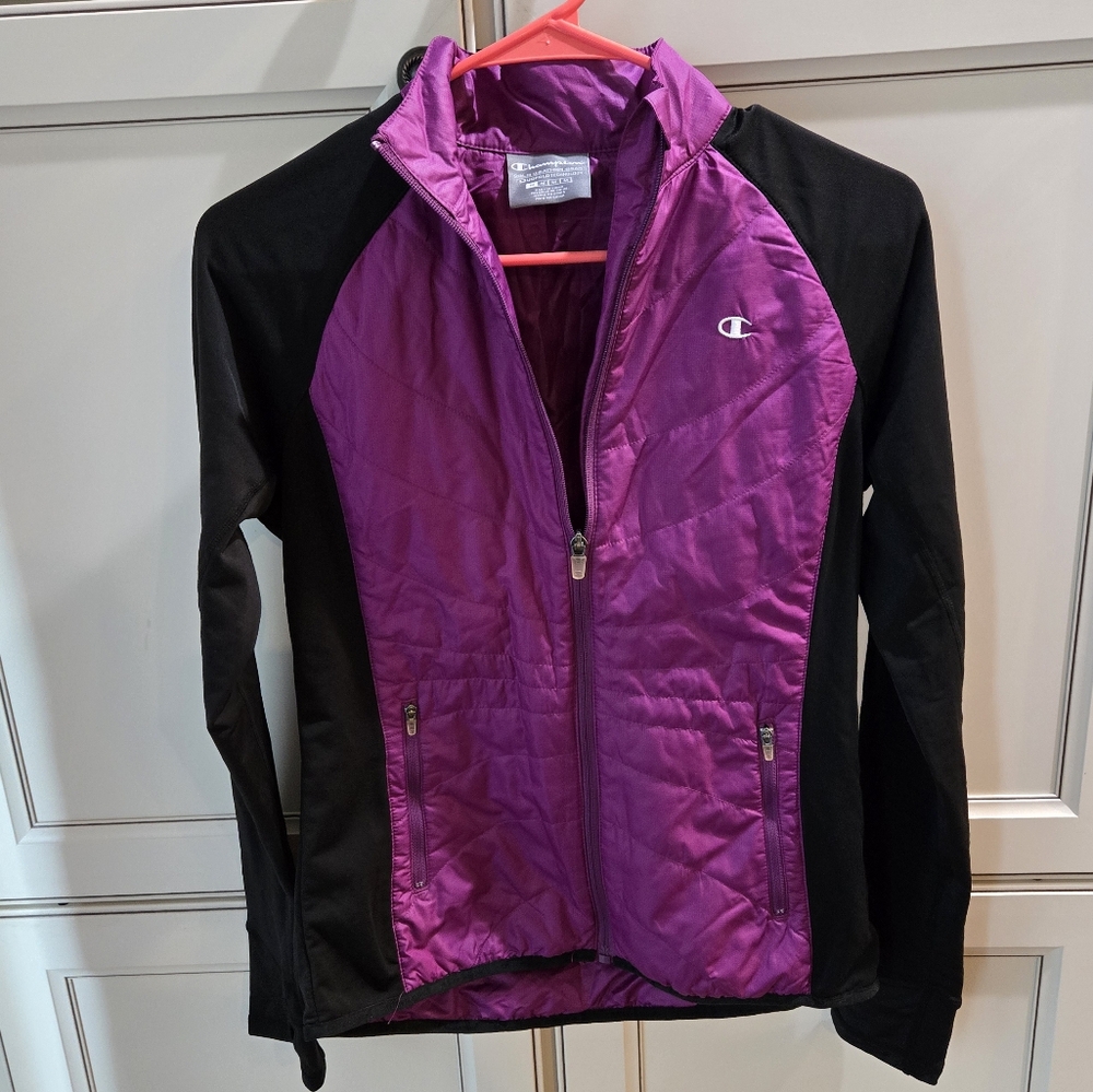 EUC Champion Jacket Size M Black And Purple